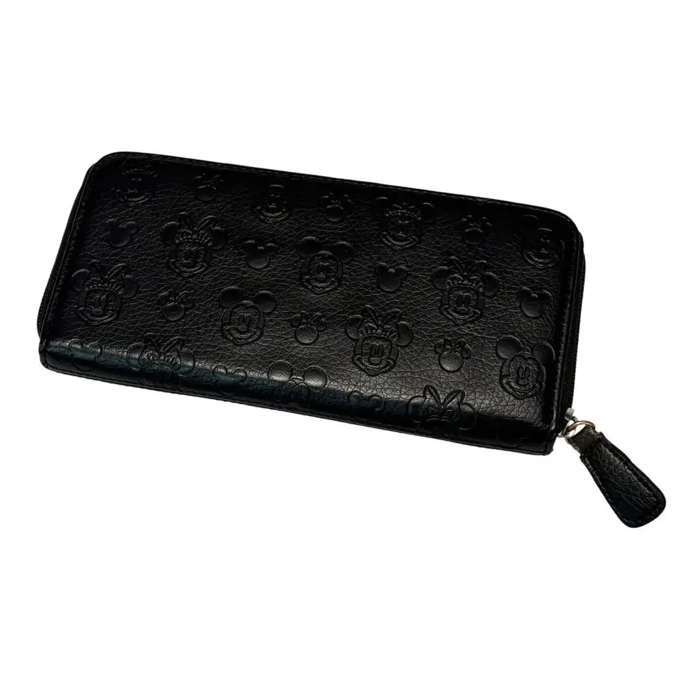 Disney Boutique Mickey & Minnie Mouse Black Faux Leather Barrel Satchel & Wallet